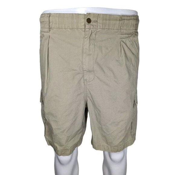Tommy Bahama Khaki Drawstring Cargo Shorts Mens Large Drawstring Waist - Picture 1 of 9